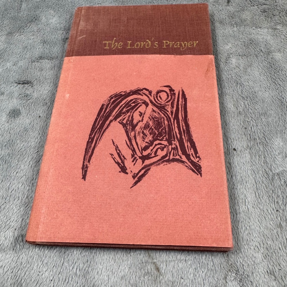 Abingdon Press The Lords Prayer Book Ralph Sockman 1962 Red EUC Illustrated